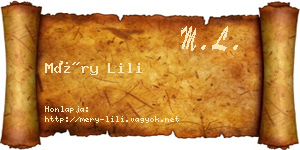 Méry Lili névjegykártya